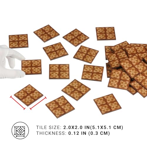 Miniature Dollhouse Flooring, Wood Look Parquet Floor Tiles for 1:12 and 1:6 Scale Dioramas and Roomboxes, REDUCIO! - color: Rich Cognac Brown