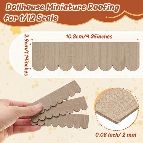 Wenqik 100 Strips Dollhouse Roof Shingles, Light Brown - color: Light Brown