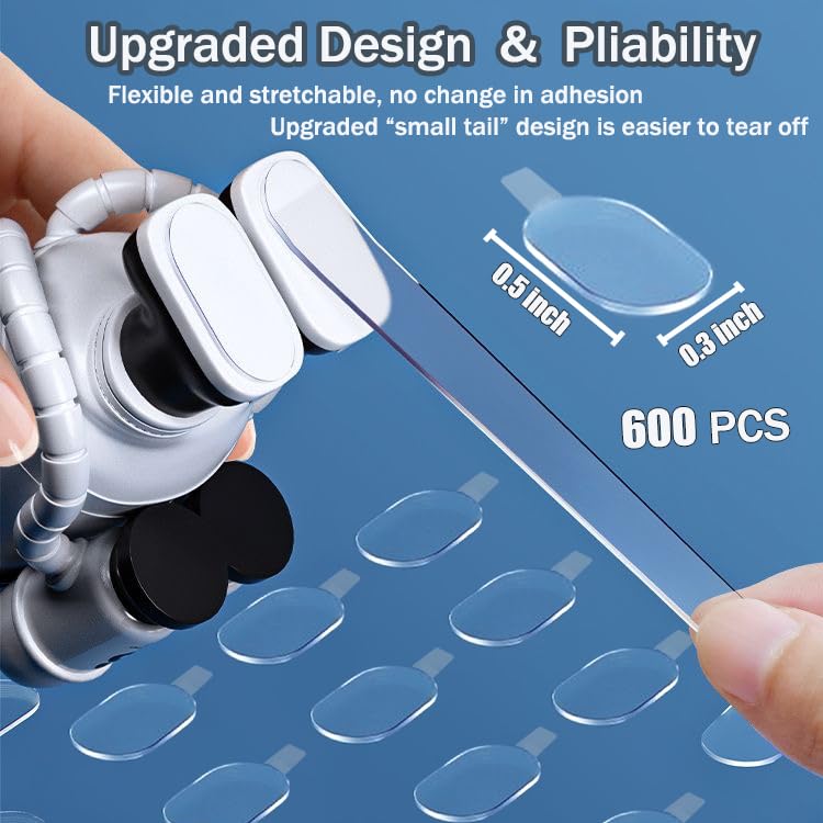600 PCS Double Sided Sticky Dots, Sticky Tack Removable No Trace - size: 600 PCS