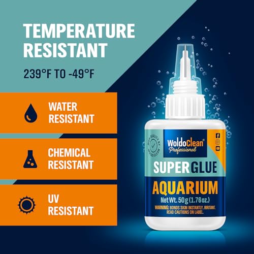 WoldoClean Aquarium Super Glue Gel 50g Fish Safe - Reef Coral Rock Plants