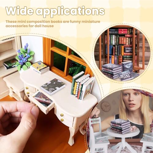 300pcs Mini Books Miniatures Dollhouse Books for Anxiety Bookshelf Fillers - style: Mini Books