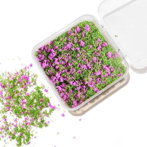 Miniature Tree Powder & Static Grass Flock with 2.17x2.17x0.8in Box, Realistic Model Turf for DIY Micro Landscape, Diorama Scenery, Fairy Garden, Model Railroad & Miniature Craft Projects.Light Purple - color: Light Purple