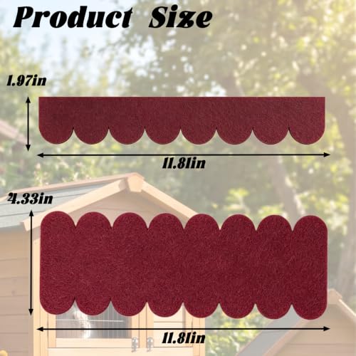 Self-Adhesive Mini Roof Shingles, Waterproof Roofing Felt for Bird House - color: Red