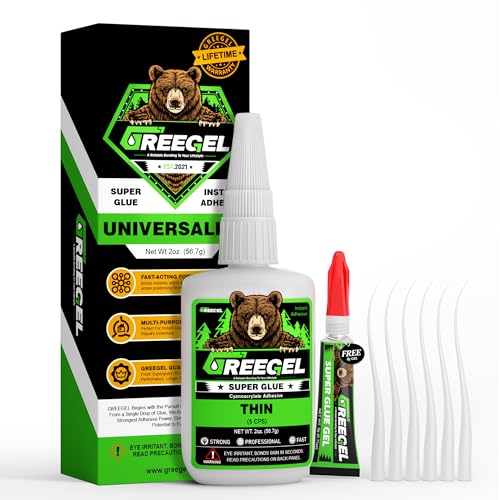 Thin Liquid Super Glue 2 oz + 3g Gel Glue for Woodworking, Clear CA - color: Thin Viscosity, size: 2 oz
