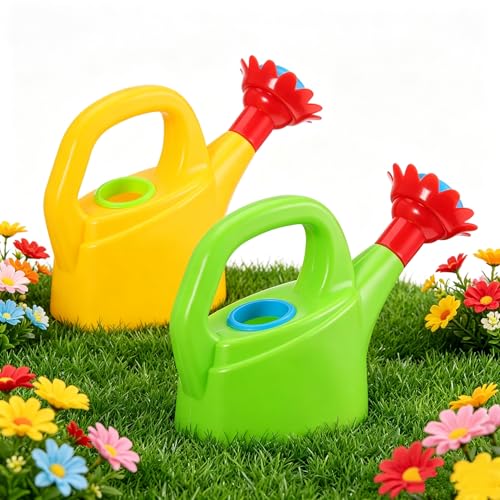 TOYANDONA 3pcs Toy Watering Can for Kids - Plastic Watering Cans Garden Flower Water Pot for Spring Summer Outdoor Bath Beach Sand Toys (Random Color)