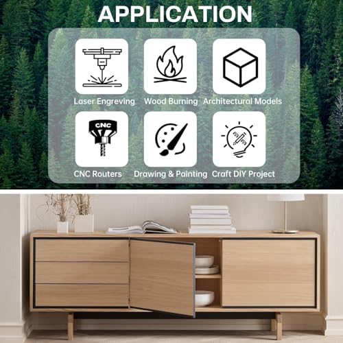 2 Pack Plywood Sheets, 17.1" x 23.6"x 5/64" Basswood Sheets - color: 2 Pack, size: 17.1" x 23.6"x 5/64"