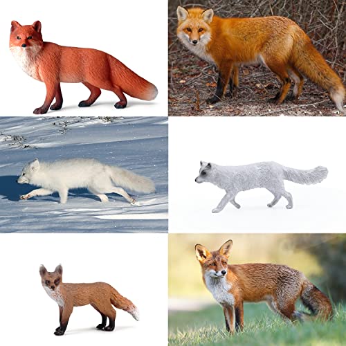 SIENON 8Pcs Mini Fox Animals Figures Woodland Toys Set - color: 8pcs Fox Toy Figures