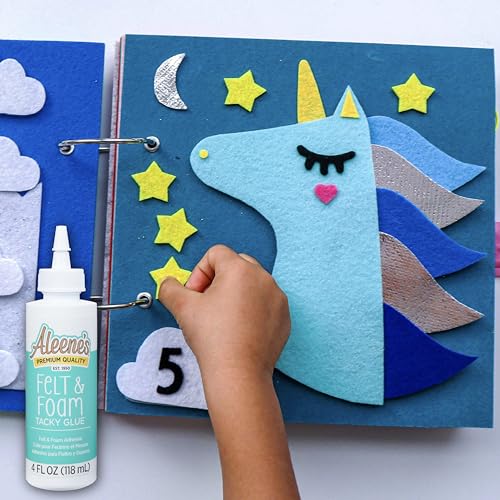 Aleene's Felt & Foam Tacky Glue, Fast-Grab Craft Glue for Felt, Foam, Pom-Poms, Feathers & DIY Crafts, Clear-Drying, 4 fl. oz. - size: 4 fl. Oz.