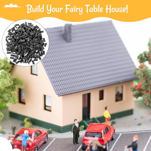 Civaner 350 Pcs Miniature Model Bricks for Crafts, 1/35 Scale,Black - color: Black