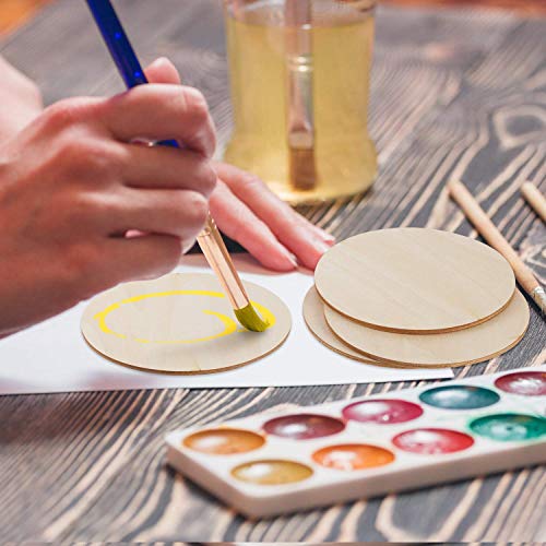 30 Pieces 4" Inch Unfinished Round Wood Discs for Crafts Wooden Cutout Tiles Wood Circles Round Slices Painting and Christmas Decorations,Home Decoration,DIY Craft Coasters for Painting Writing - size: 30 Pieces 4" Round