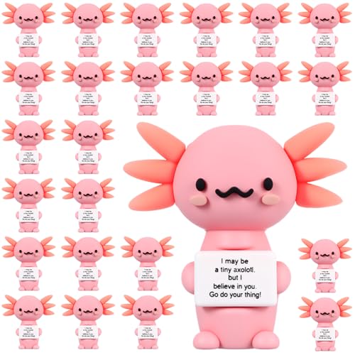 Gejoy 25 Pcs Mini Rubber Axolotl Toys Positive Mini Axolotls Figures - style: Axolotl