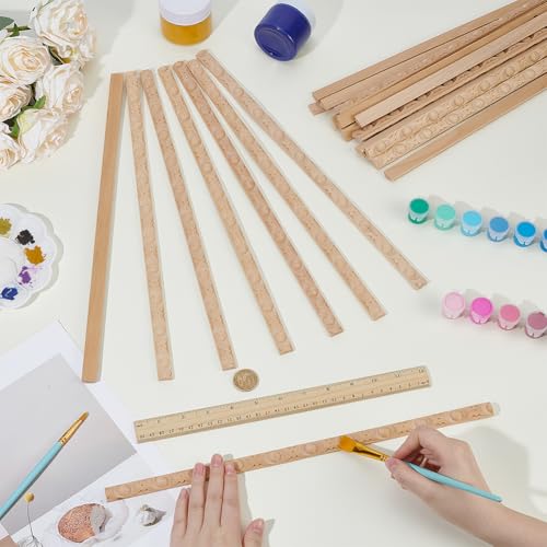 OLYCRAFT 25Pcs 3D Decorative Wood Trim Molding 15.8 Inch Unfinished DIY Trims Bead Pressed Thread Half Wooden Trim Molding Decorative Wood Trims for Home Wall Door Border Ceiling Cabinet Window - style: Bead Pressed Thread