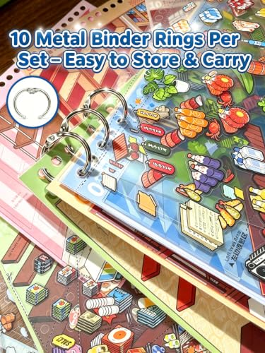 10 Set Themed Stores DIY 3D Sticker Scene Book Restocking Game with Shelves - color: 10 Sets- Gourmet Paradise Store