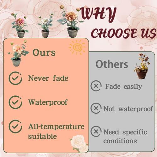 Champagne Artificial Dahlia Flowers in Pot, Faux Floral Decor - color: Dahlia Champagne