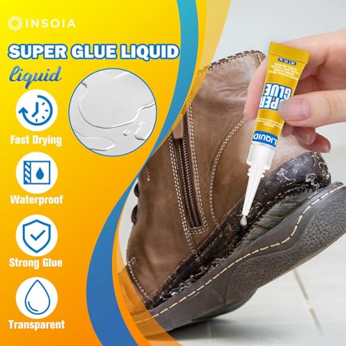 INSOIA Super Glue Liquid Clear, 6 x 3g, All Purpose Single-Use - style: Liquid