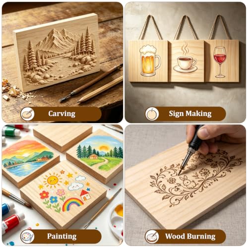 Wooden Blocks Wood Blocks for Crafts, 8 PCS 3″X5″X1/2″ Blank Wood Planks - size: 3″x5″x1/2″ - 8PCS