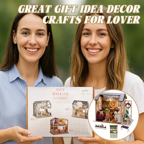Kisoy Romantic and Cute Dollhouse Miniature DIY House Kit Creative Room Perfect DIY Gift for Friends,Lovers and Families (Sunny Holiday Time) - color: Sunny Holiday Time