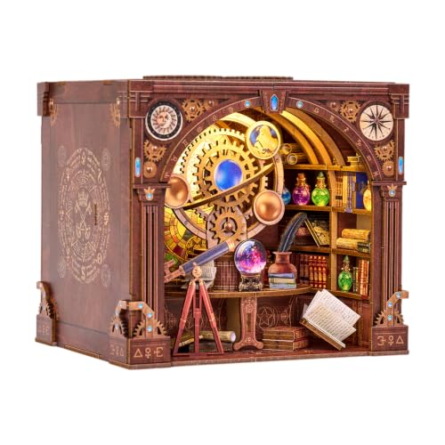 TOYQI Book Nook Kit, DIY Miniature Dollhouse Kit for Adults and Teens - color: Magic Workshop