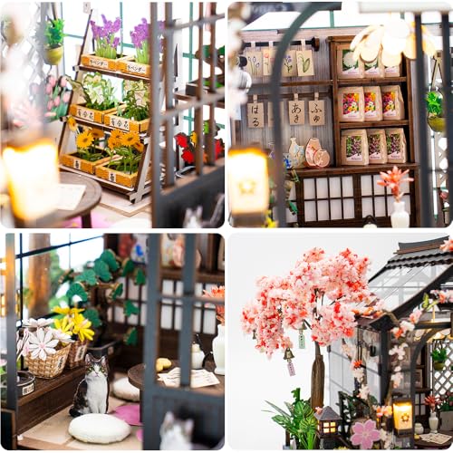 Japanese Sakura Miniature House Kit, DIY Miniature Dollhouse Kits for Adult