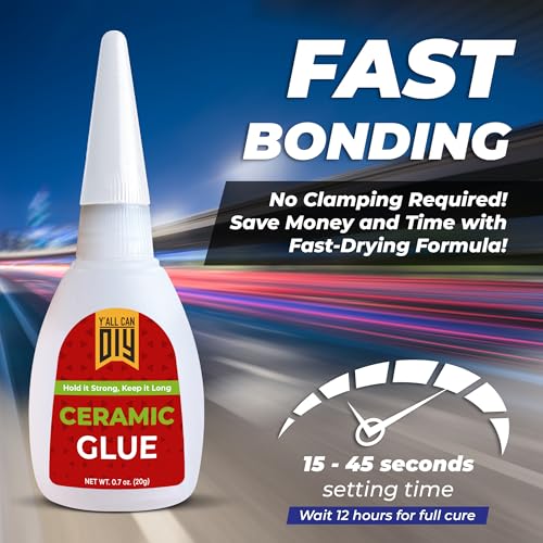 Y’allCanDiy Ceramic Glue Repair for Pottery, Porcelain, Super Glue 2 Pack - size: 2 Pack