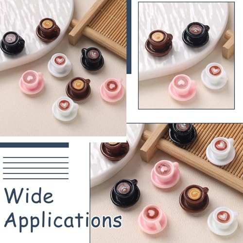 Stiesy 35 Pcs Afternoon Tea Beverages Miniature SetsCoffee Cup Black Tea Figurines Tiny Resin Mug Ornaments for Micro Landscape Desktop Display - color: Coffee Cup/Tea Cup-35pcs