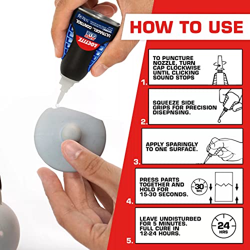 Loctite Super Glue Ultra Gel Control, Clear, 0.14 fl oz Bottle, 3 Pack - Superglue for Plastic, Wood, Metal, Crafts & Repair, Cyanoacrylate Adhesive Instant Glue, Quick Dry - size: 3 Pack, style: Ultra Gel Control