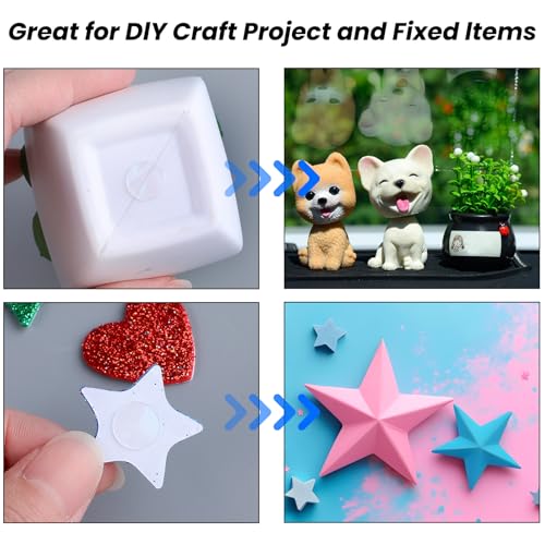Gjinxi 300pcs Double Sided Adhesive Dots, Clear Glue Round Point Stickers for Crafts, Craft Foam Tape for DIY Handmade Craft, Putty Transparent Sticky Tack Small Stickers for DIY Art(0.39 inch/1 cm)