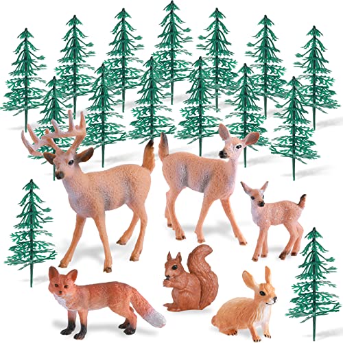 Zomiboo 21 Forest Animals Figurines Deer Hunting Cake Decorations