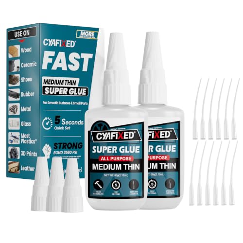 Fast Super Glue 120g, Medium-Thin CA Glue for Wood Ceramic Plastic Glass - size: 4 oz