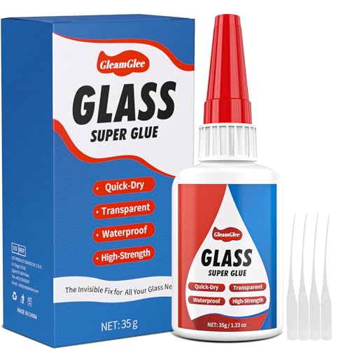 Glass Glue 1.23 oz, Ultra Strong Waterproof Clear Fast-Bonding Adhesive