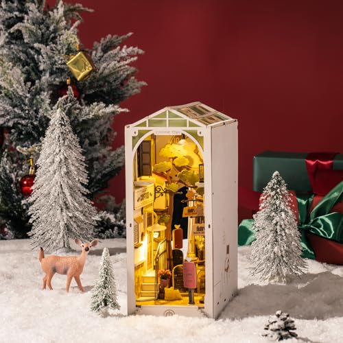 Rolife DIY Book Nook Kit Sunshine Town, DIY Miniature Booknook Kit Creative Decorative Bookend Bookshelf Insert 3D Puzzles for Adults, Halloween/Christmas Decorations/Gifts for Adults (Sunshine Town) - color: Sunshine Town
