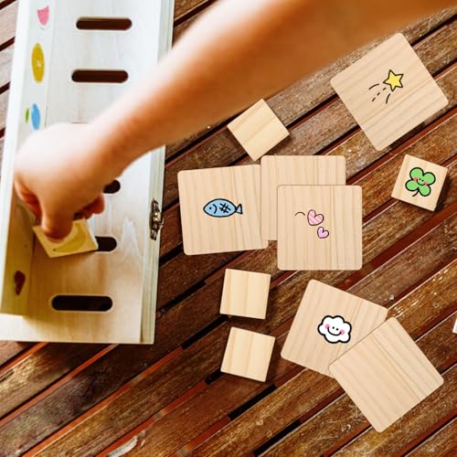 100 PCS 3 Inch Wooden Squares for Crafts,3 x 3 Inch Unfinished Wood Blocks, 1/4 Inch Thick Wooden Square Blocks for DIY Projects, Engraving, Wood Burning, and Painting