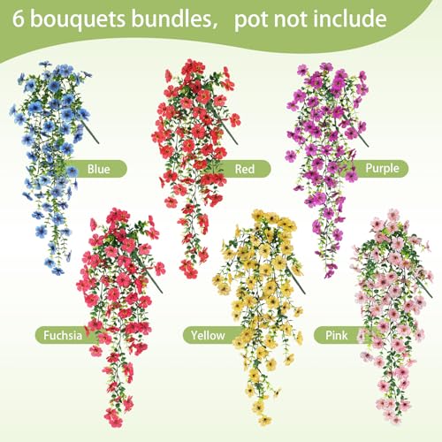 Artificial Hanging Flowers for Outdoors Spring Summer Decor - color: Multicolorsc