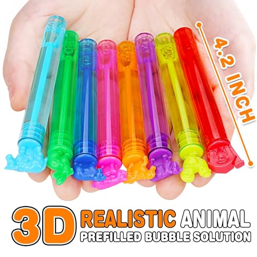 Animal Farm Bubbles Gift Box, 32 Pcs Mini Dog Horse Bubble Wands Bulk Toys