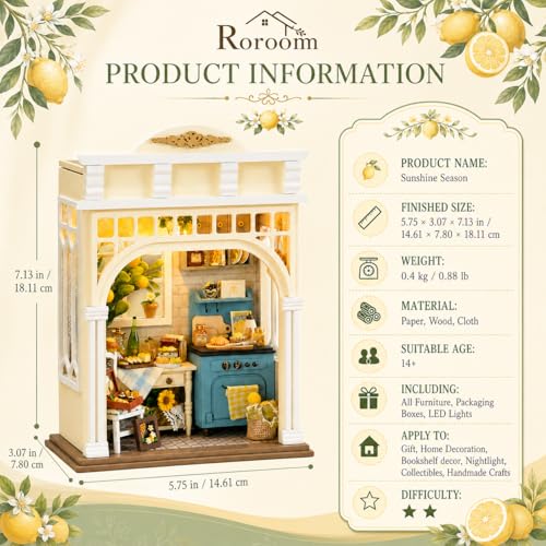 Roroom Book Nook Kit for Adults, Sunshine Season House Building Kit - color: Sunshine Season
