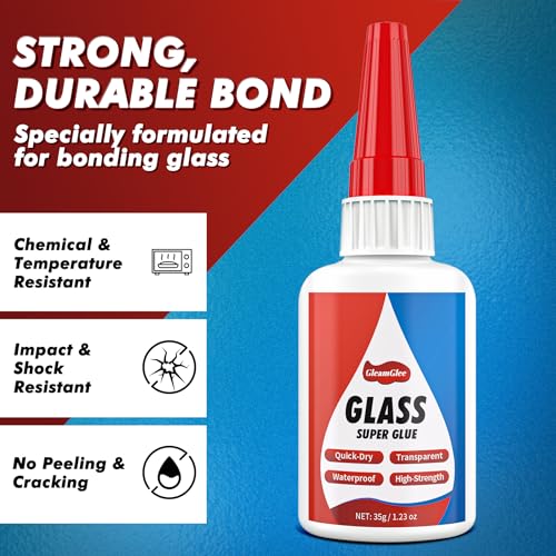 Glass Glue 1.23 oz, Ultra Strong Waterproof Clear Fast-Bonding Adhesive
