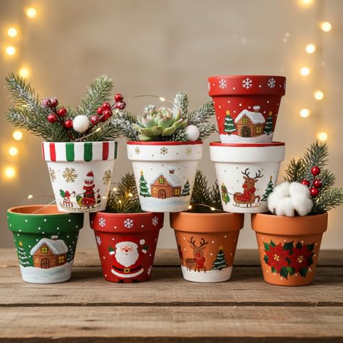 Terracotta Clay Pots with Drainage Holes, 4 Inch, Pack of 24, for Succulents, Plants, and DIY Crafts - color: 4-inch Red