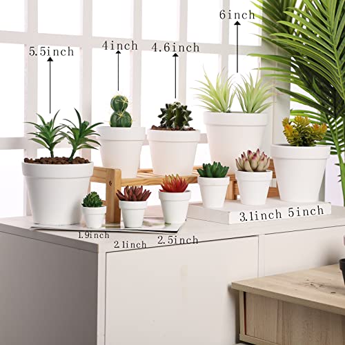 Yishang 1.9 Inch Tiny White Terracotta Pots Pack of 36-Small Mini White Clay Pots with Drainage Holes Flower Nursery Terra Cotta Planter for Tiny Cactus,Herb,Succulent Plants,Crafts - color: White