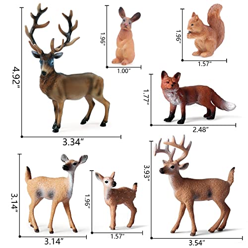 SIENON 7Pcs Mini Forest Animals Figures Baby Woodland Toys - color: 7pack