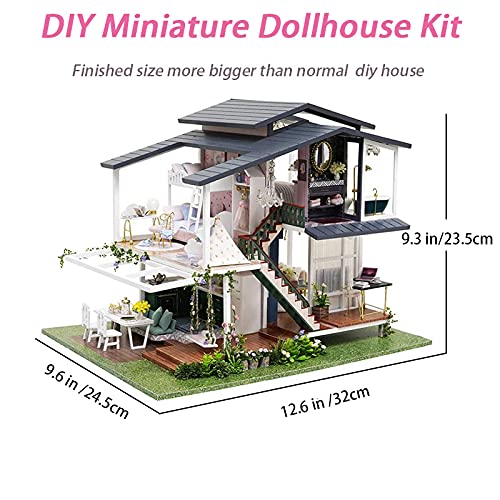 GuDoQi DIY Miniature Dollhouse Kit, Tiny House kit with Music, Miniature House Kit 1:24 Scale Monet Garden, Great Handmade Crafts Gift for Birthday Christmas Day - color: Monet Garden