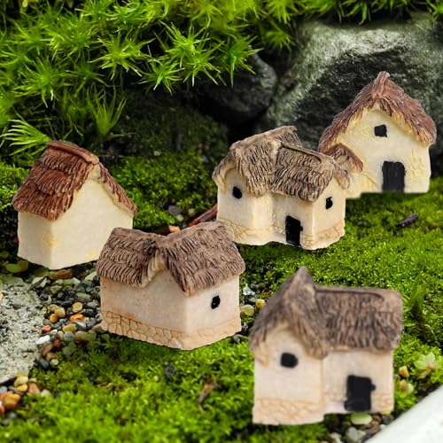 BESPORTBLE Mini House Ornament Set House Model Micro Landscaping Decor 12 pcs Miniature Village Houses for Garden Patio Yard Balcony Fairy Garden Scene Layout