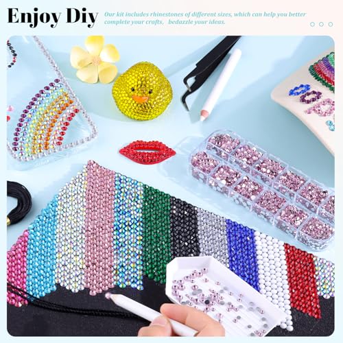 6100Pcs Resin Rhinestones for Crafting with 2Pcs 10ml B7000 Jewelry Glue, 1 Box Flatback Crystals Diamond (Light Pink) for Bedazzling Crafts DIY Nail Art Non Hotfix Gems for Clothing Shoes - color: Light Pink, size: 1 Small Pack + 2Pc Glue