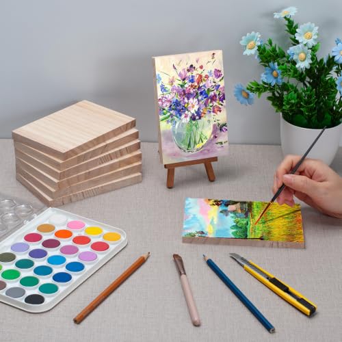 Wooden Blocks Wood Blocks for Crafts, 8 PCS 3″X5″X1/2″ Blank Wood Planks - size: 3″x5″x1/2″ - 8PCS