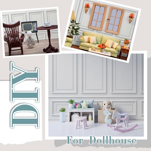 Flutesan 12 Pcs Miniature Dollhouse Wallpaper, Vintage Artistic - style: Vintage Artistic
