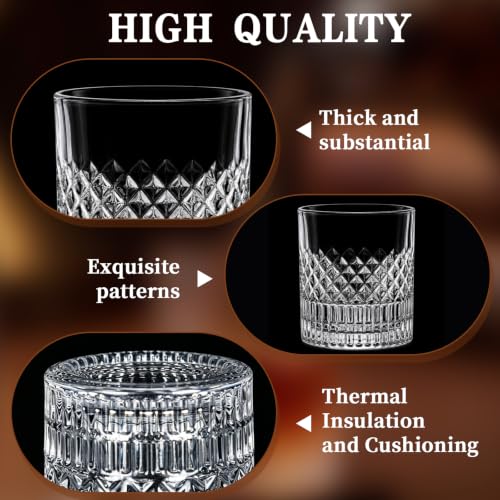 Meanplan 24 Pcs Mini Whiskey Tasting Set - 3.4oz Heavy Base Crystal Rocks Glasses - Vintage Engraved Small Bourbon & Whiskey Tasters for Bar, Parties, and Flight Samplings (Diamond Cut) - style: Diamond Cut