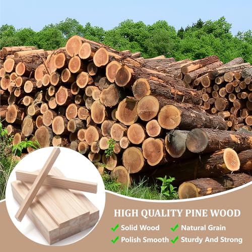 Wood Strips Slats Wooden Dowels for Crafts 1/4" × 3/4" × 6", 30 PCS Wood Trim Planks for Wall, Flat Lumber Boards Square Dowel Rods, Wooden Sticks for Crafting, Woodworking, Model Making - size: 1/4x3/4x6 in - 30 PCS