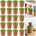 20 Sets Mini Knit Plants DIY Craft Pots, Plastic Flower Pot for Croche - color: Brown