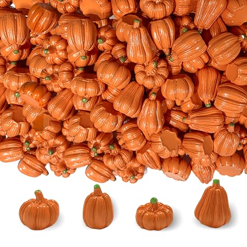 FESTGLOX 100Pcs Mini Pumpkins for Decorating,Resin Tiny Pumpkins for Crafts - color: Orange Pumpkins-100pcs