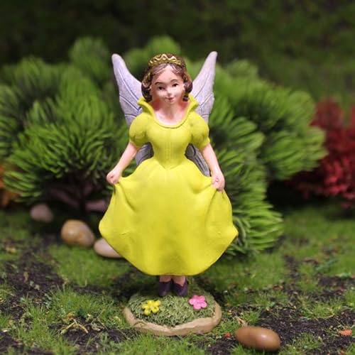 Miniature Garden Fairy Figurines Set, 4 Piece Fairy Garden Accessories with Flower Chair, Cute Fairies Gifts for Outdoor Fairy Garden Decor - style: Fairie Set of 4
