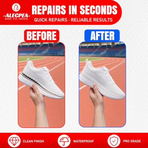 ALECPEA Shoe Glue for Sole Repair, Thin Clear Adhesive, 20g with 3 Tips - color: Shoe Glue